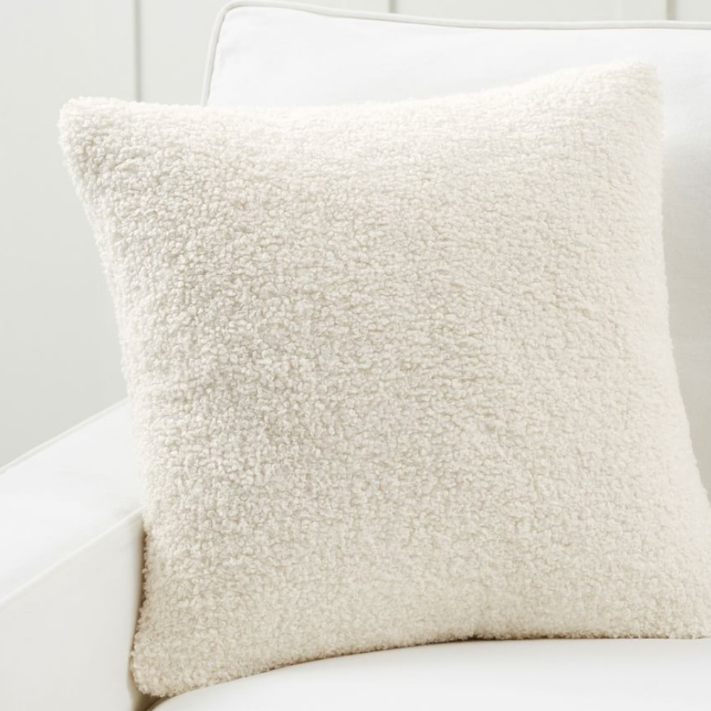 **Pottery Barn 30" Cozy Teddy Pillow  Cover Ivory
